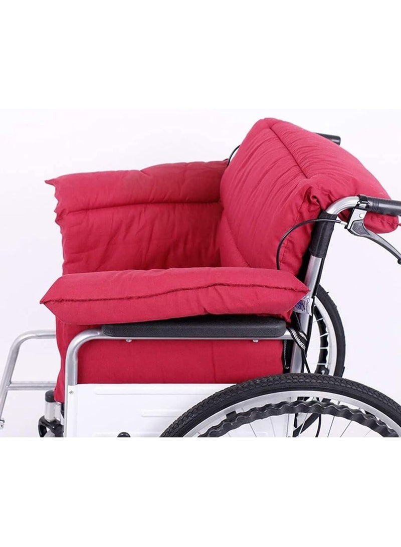 Wheelchair Cushion, Pain Relief, with Armrest Cover. Supports tailbone and back, Non-slip (Red) - Image 3